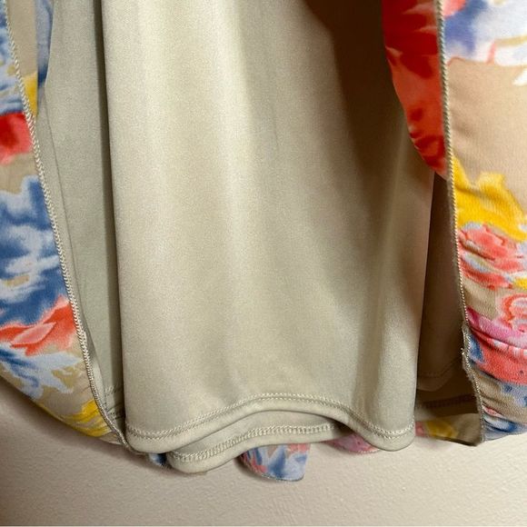 MARGO & Sebastian Tan Spring Floral Flowy Dress Size Medium - Picture 3 of 8